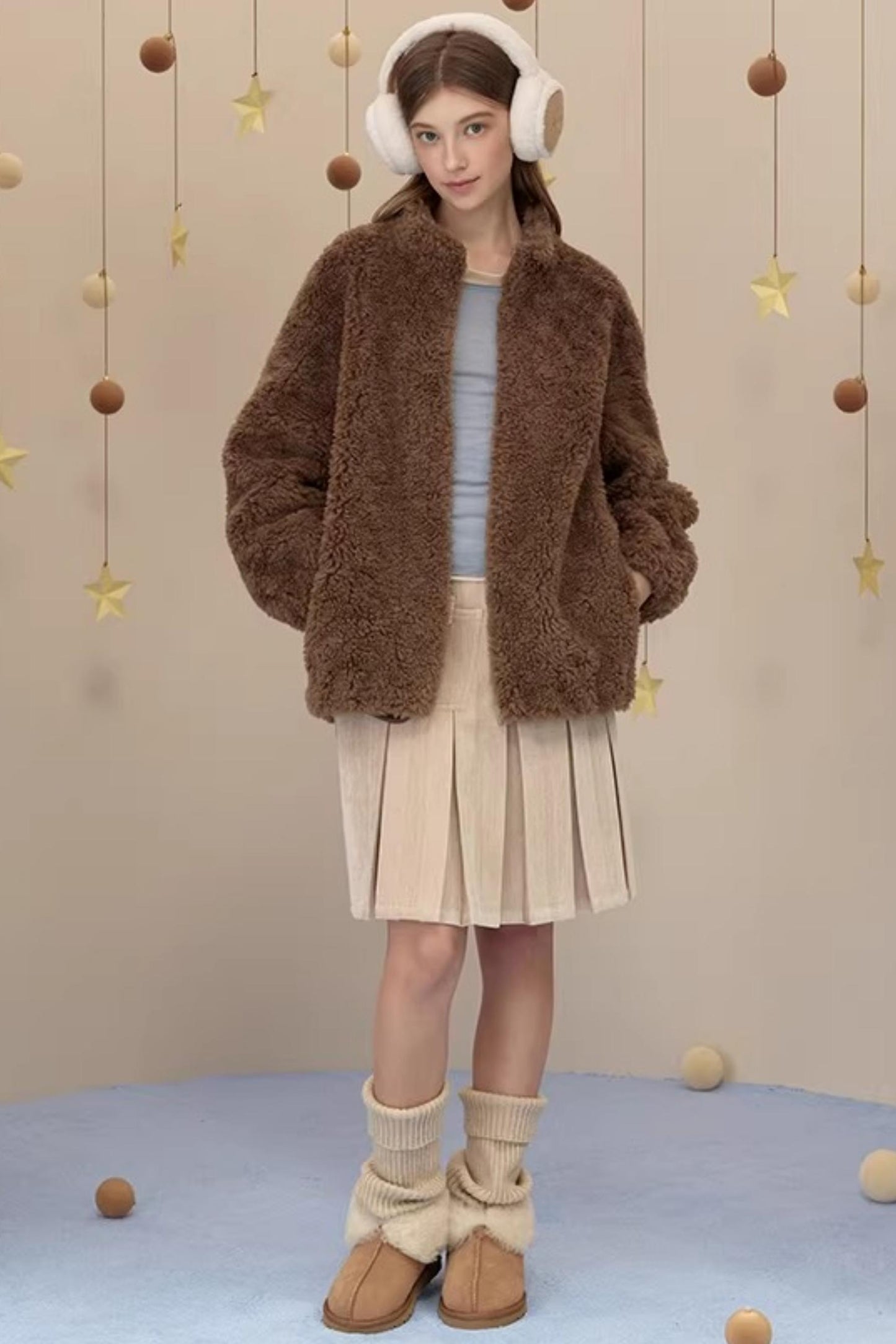 Reversible Suede Pleated Skirt