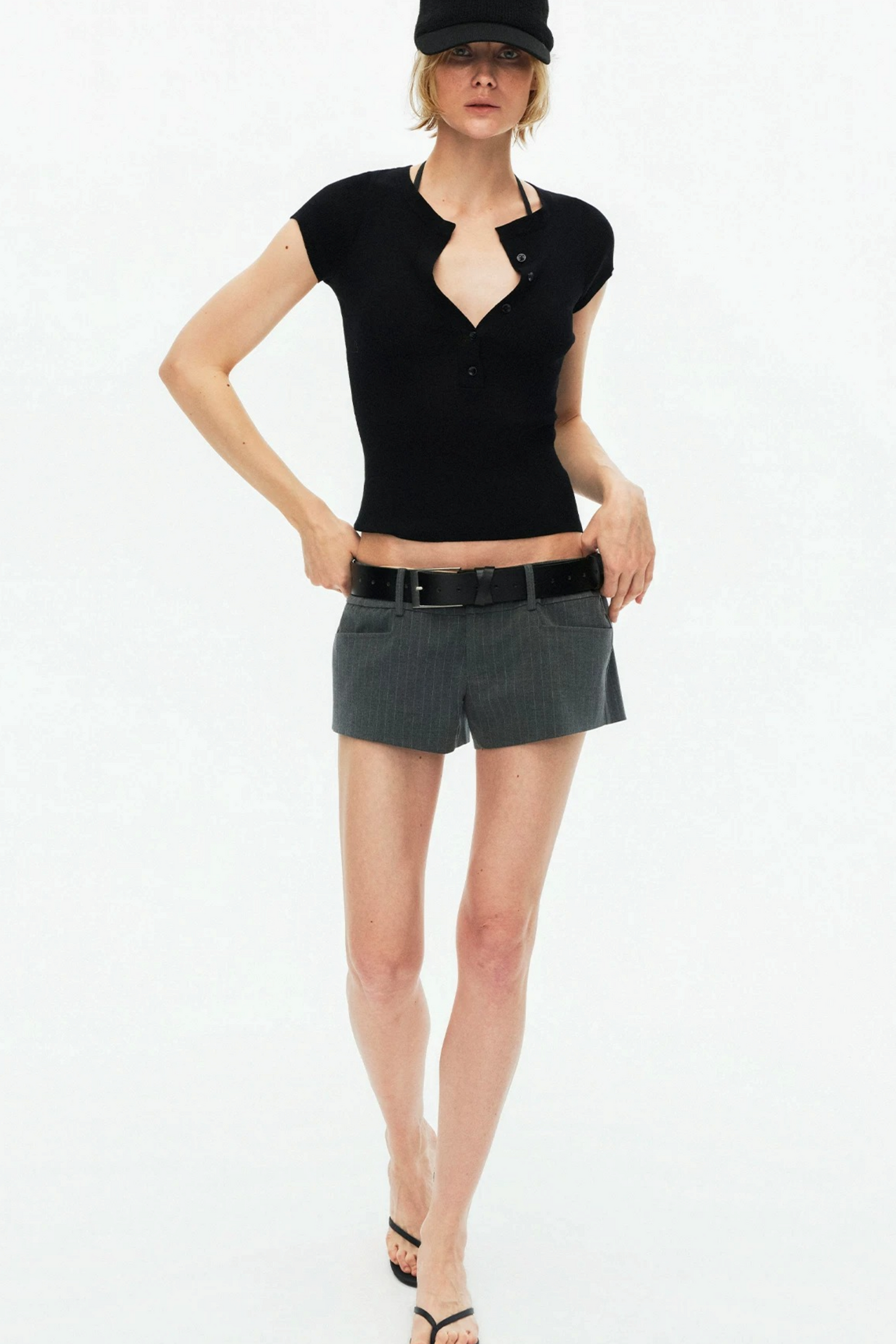 Nude V-Neck Knitted Sweater