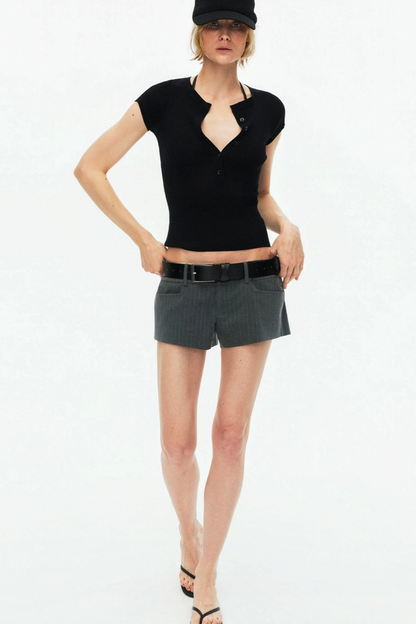 Nude V-Neck Knitted Sweater