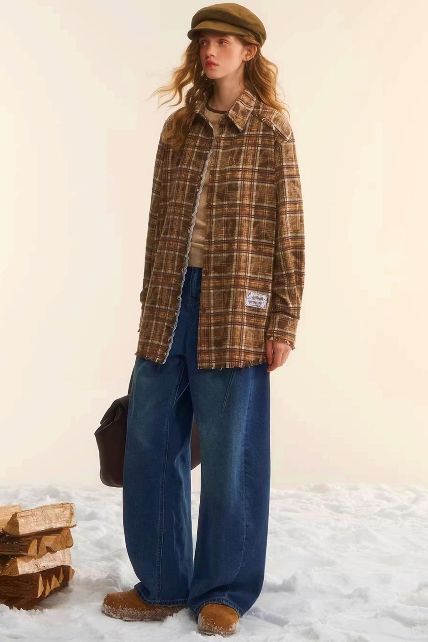 Brushed Distressed Retro Jeans