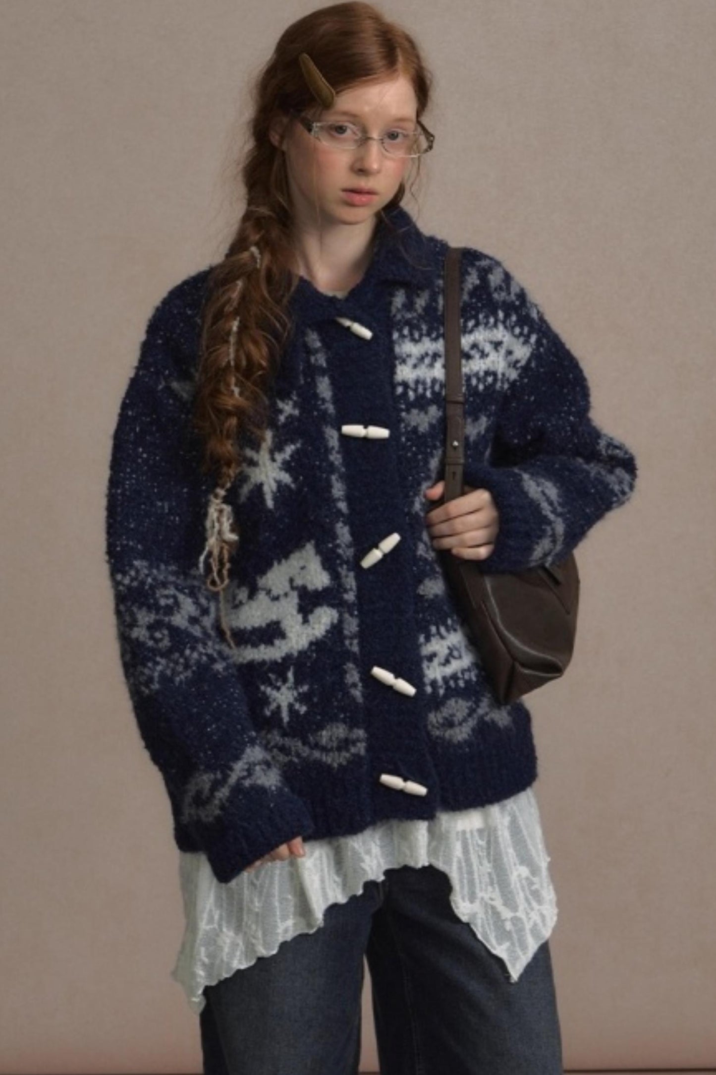 Retro Collegiate Knitted Cardigan