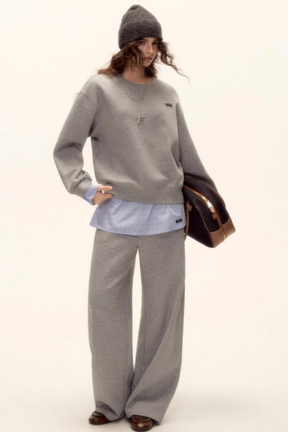 Plaid Patchwork Knit Sweater Set-Up