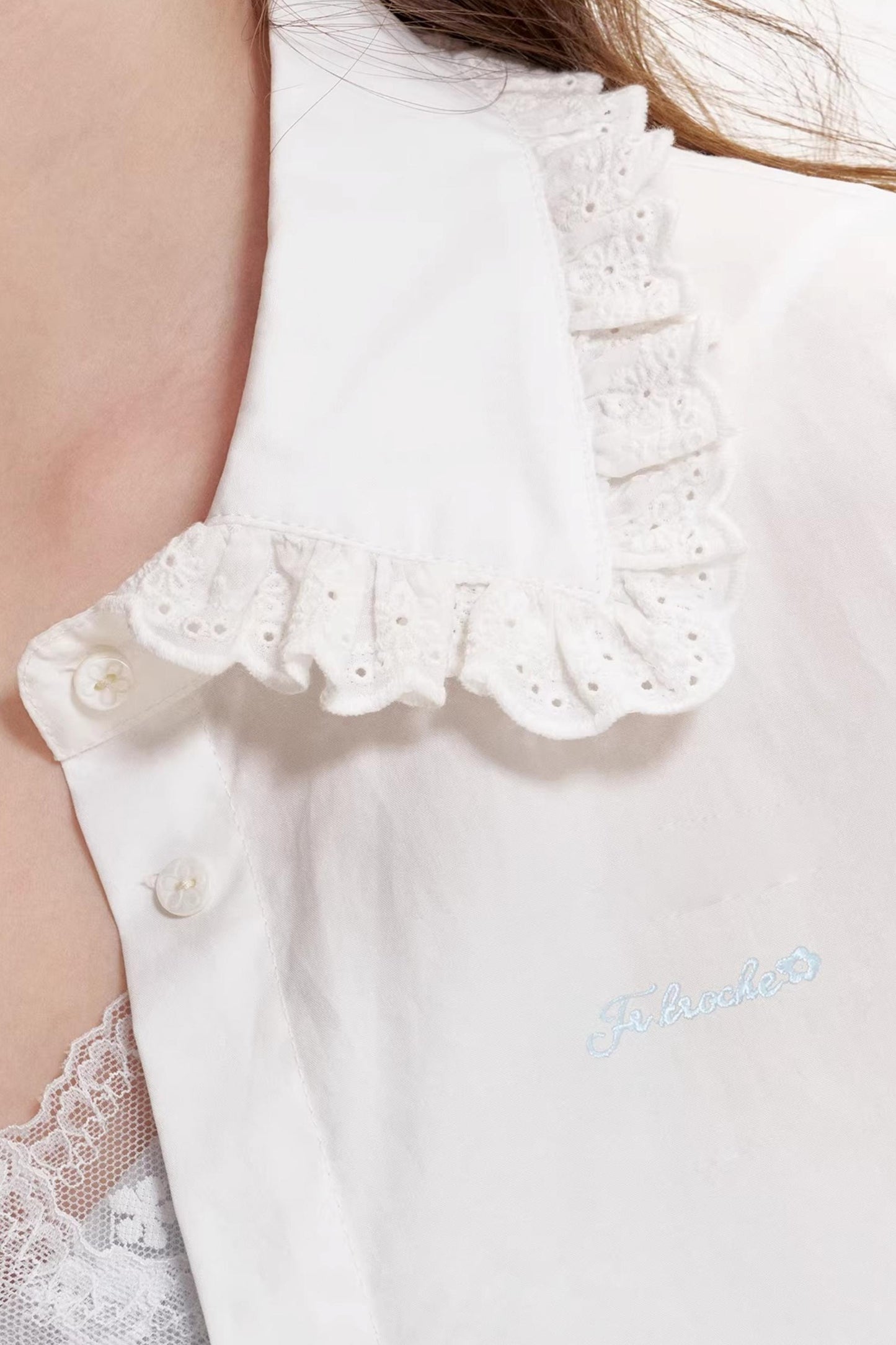 Cotton Lace Embroidered Shirt