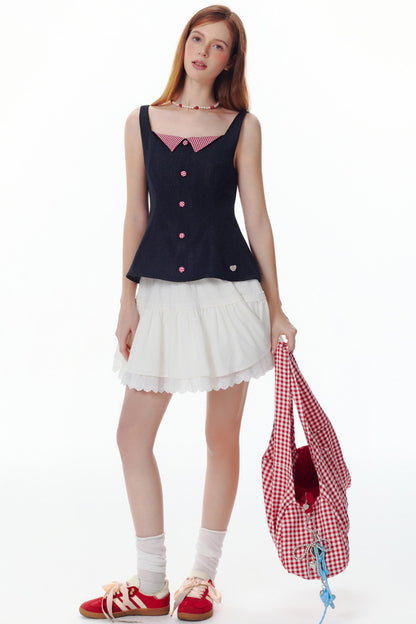 Colorblock Plaid Tank Top