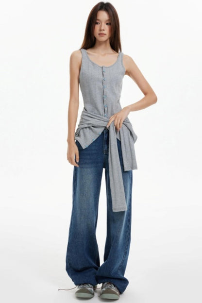 Slim Two Wear Cardigan Top