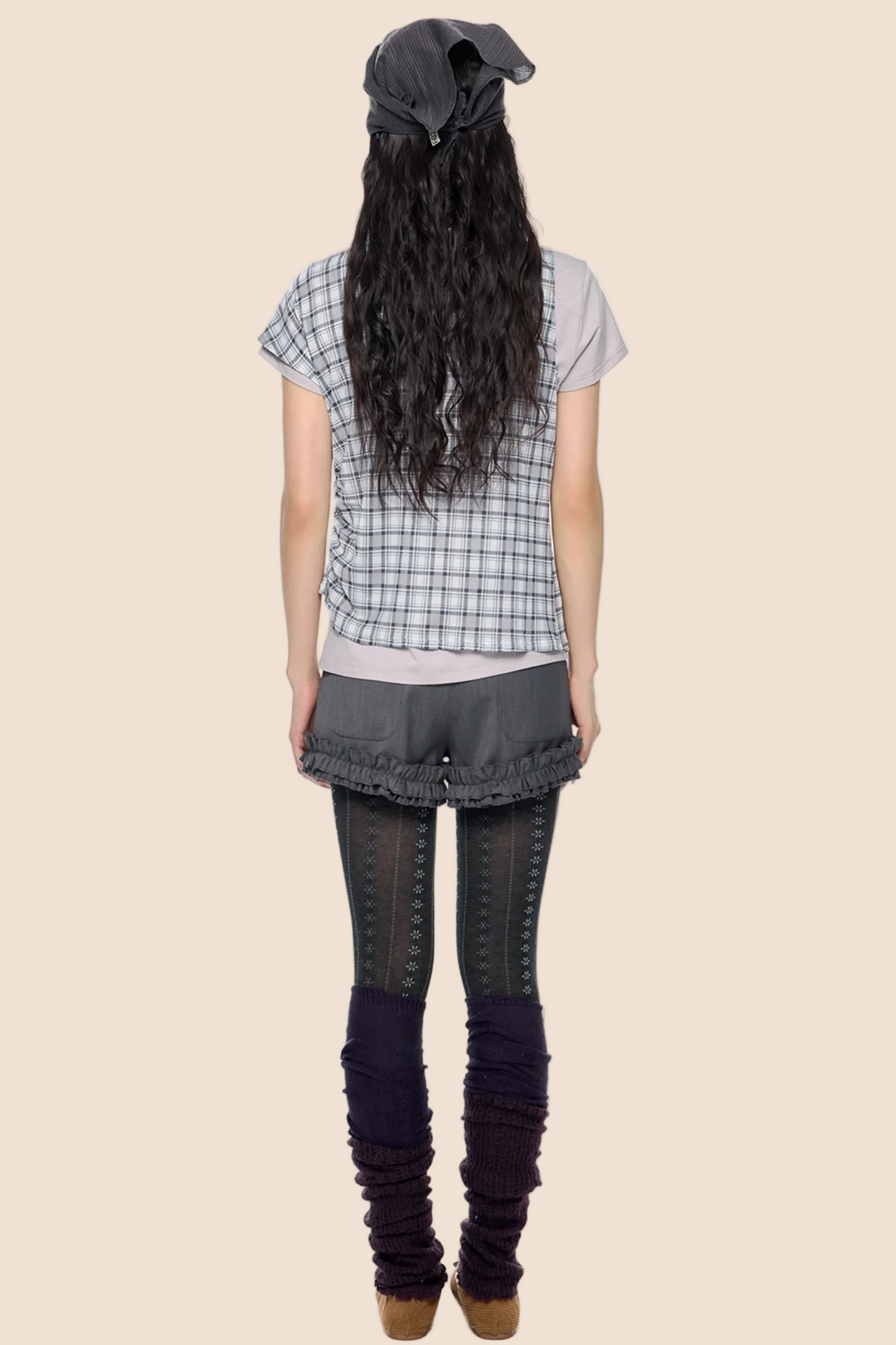 Plaid Layered Retro Top Set