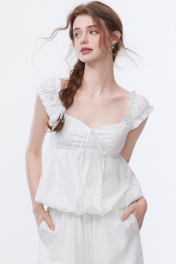 Skeleton V-Neck Ensemble Pants Set-Up