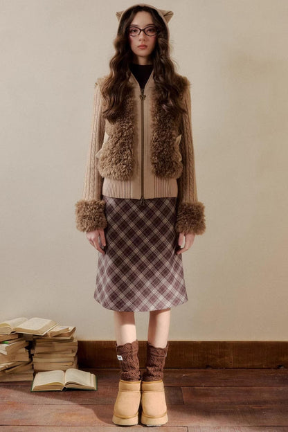 Eco-Friendly Fur Patchwork Jacket