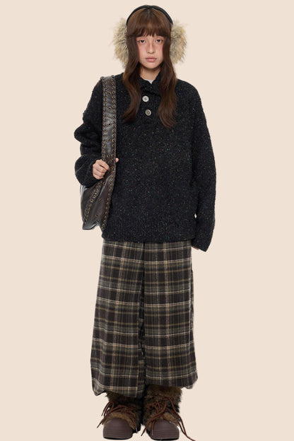 Stand-Up Vintage Sweater Jacket