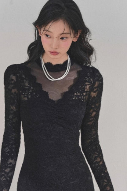 French Lace Mesh Dress