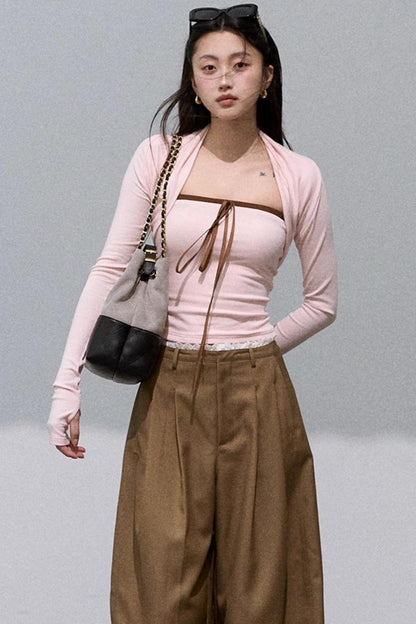 Fall Bandeau With Cardigan Set