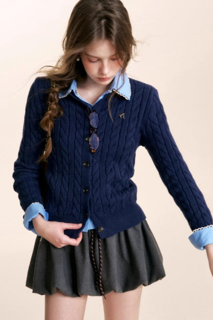 Winter Leopard Knit Cardigan