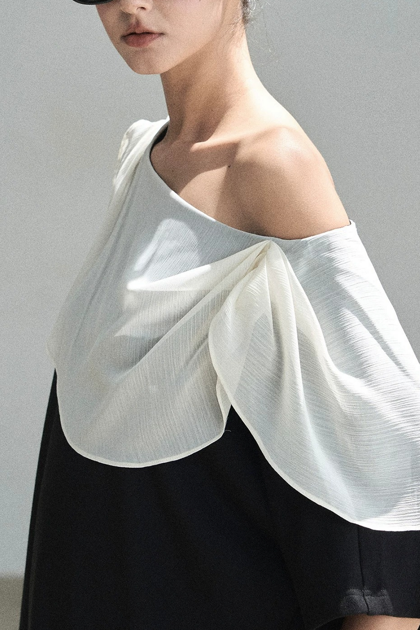 Black and White Off-Shoulder Top