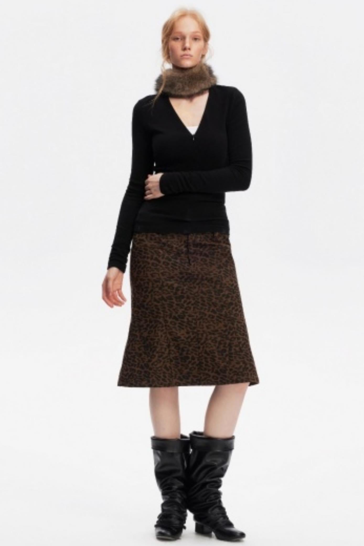 Korean Leopard Fishtail Skirt