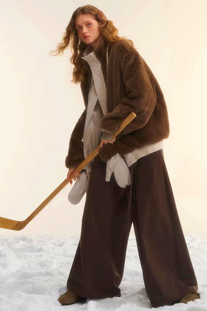 Retro Wide-Leg Tie-Up Pants