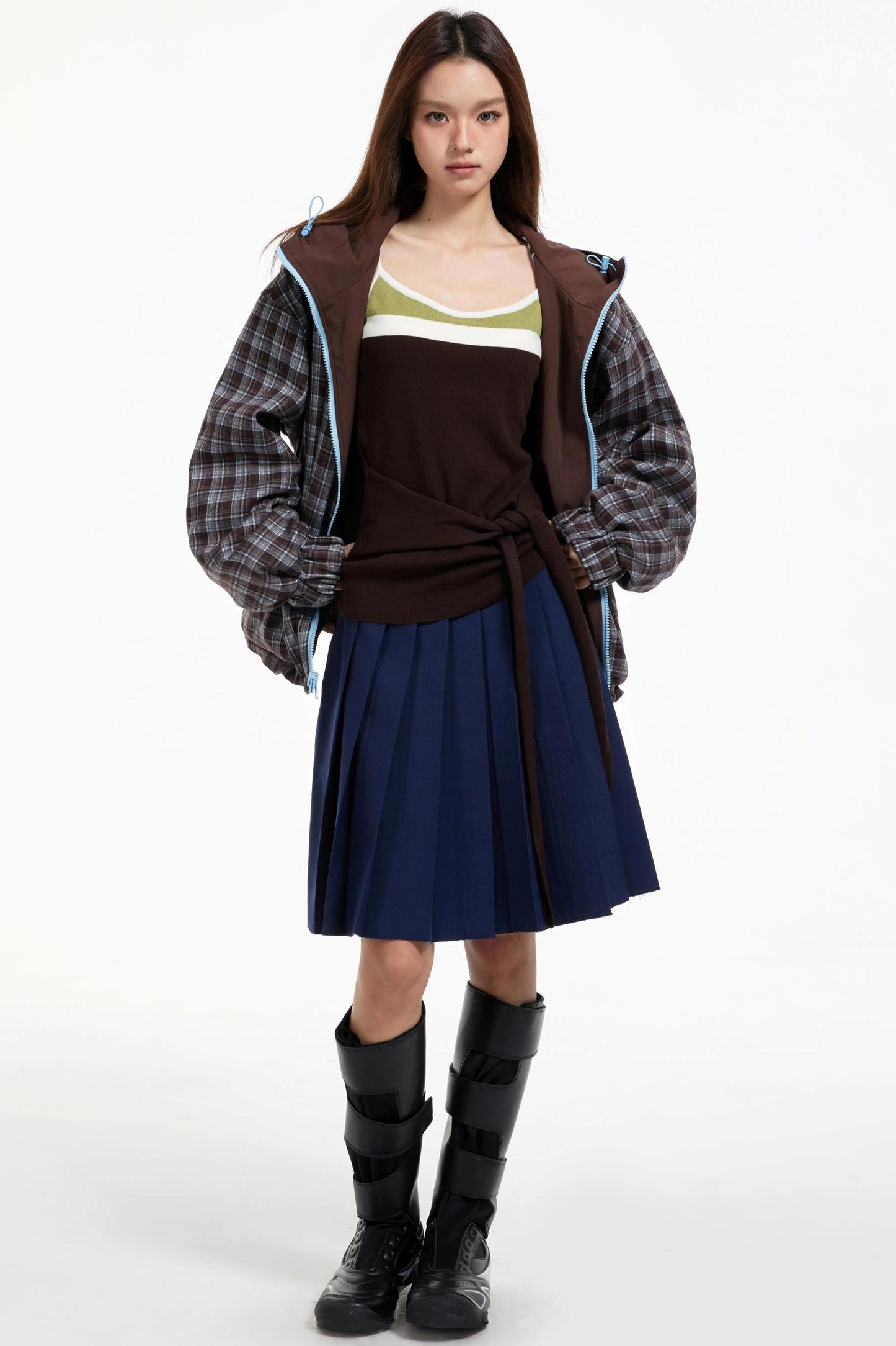 Pleated Mid-Length Skirt