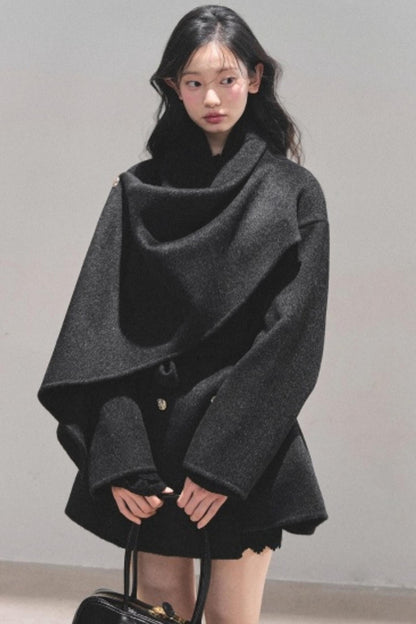 Winter Plaid Wool Coat