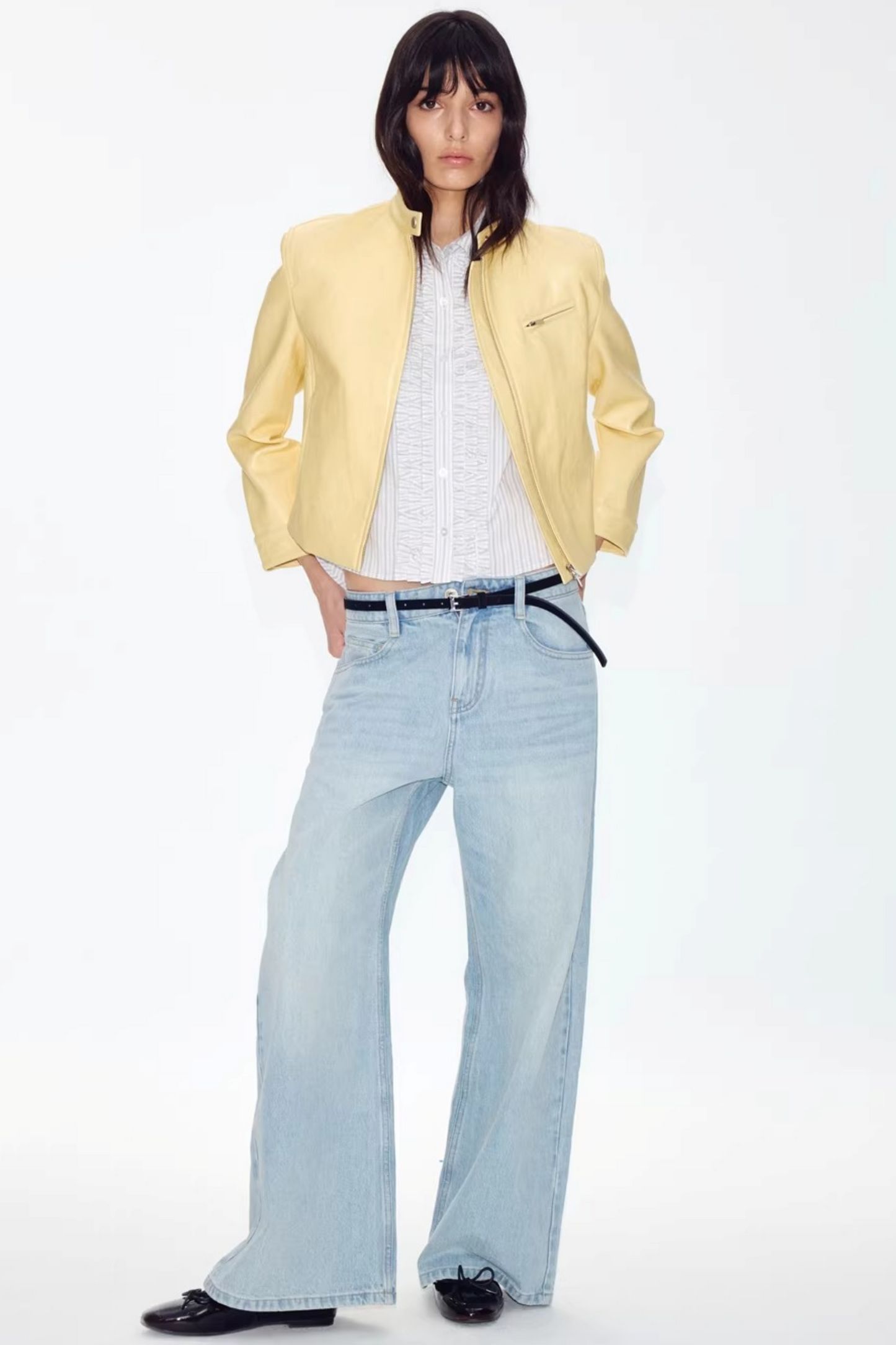 Retro Yellow Leather Jacket