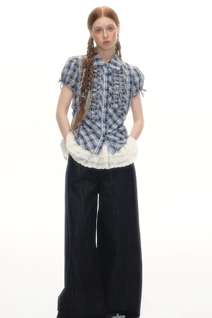 Plaid Lace Summer Shirt