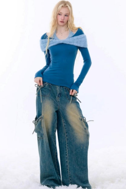 Bow-Knot Knitted Halter Top