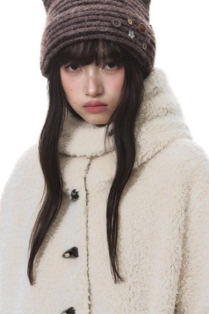 Cozy Hooded Lamb Wool Jacket