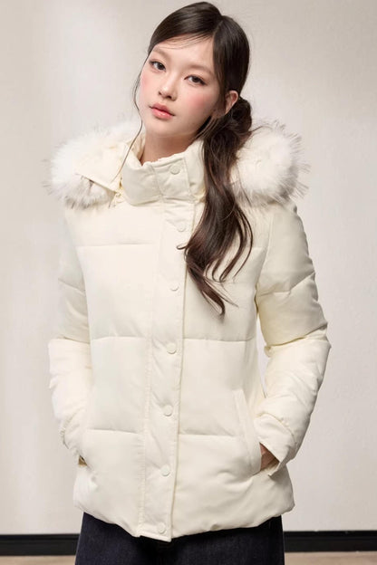 Stand-Up Fur Collar Down Jacket