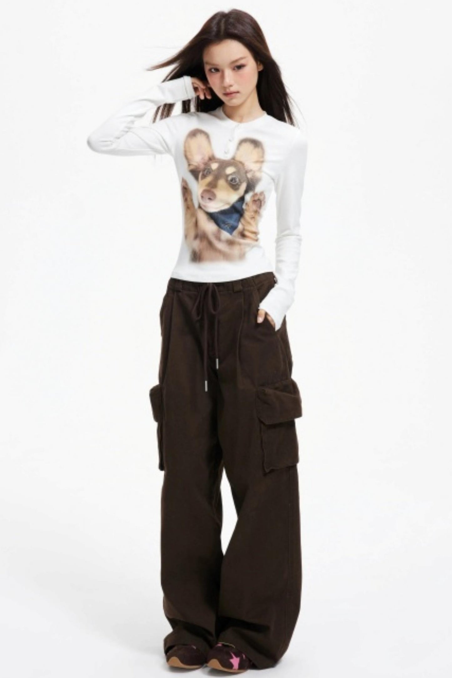 Vintage Drawstring Loose Cargo Pants