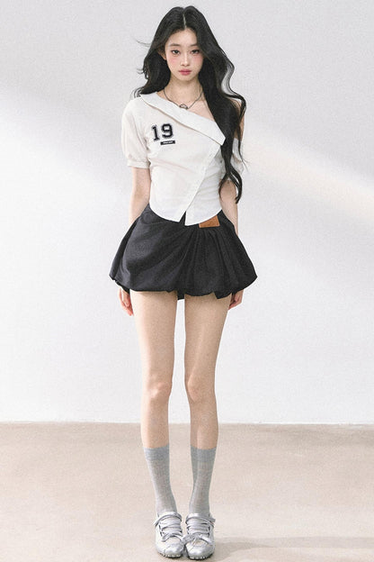 Pink Off Shoulder Stripe T-Shirt