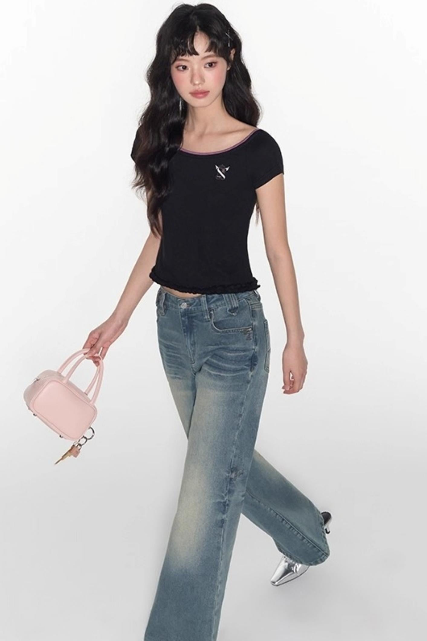 Nap Embroidery Short Sleeve T-Shirt