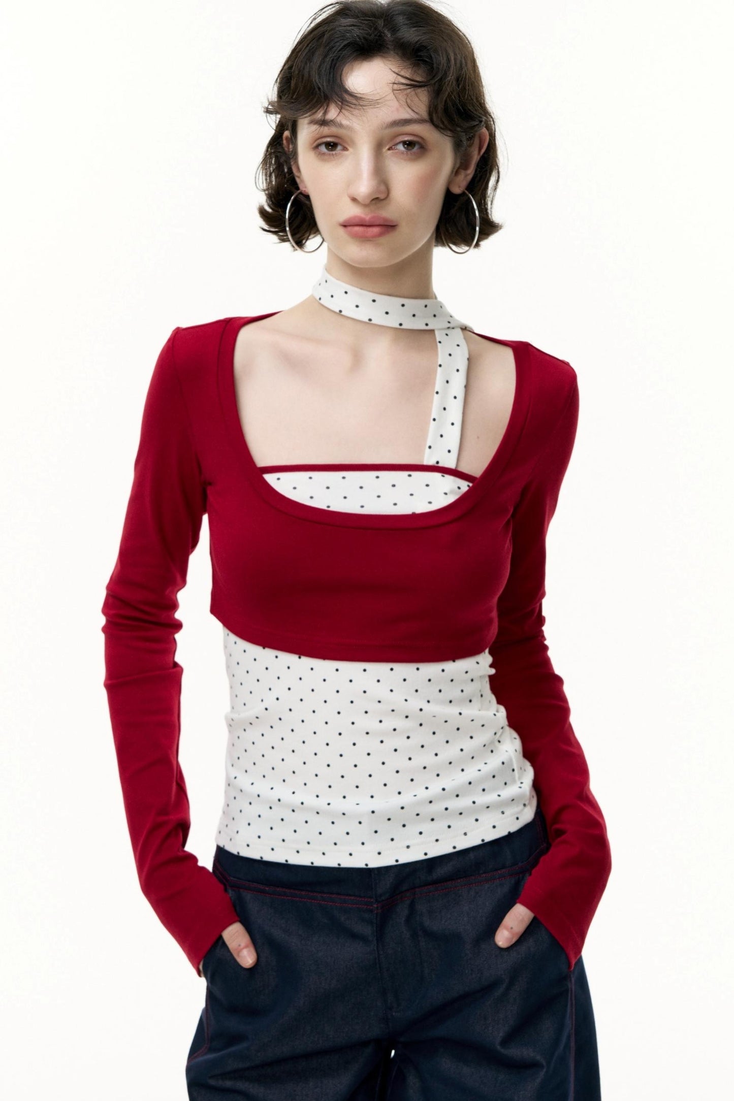 Salt Tea Polka Dot Striped Smock Set