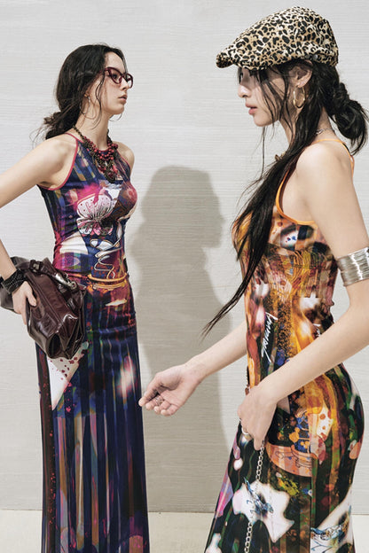 Botanical Slit Dress