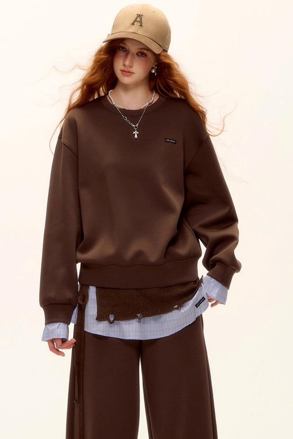 Plaid Patchwork Sweater Set-Up