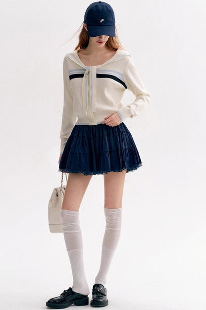 Ballet Lace Puffy A-Line Short Skirt