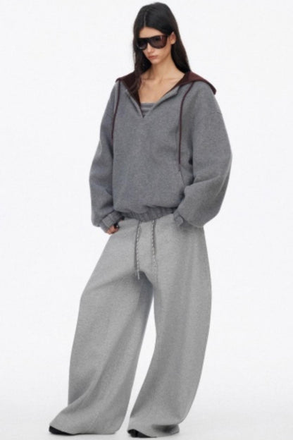 Classic Wide-Leg Fleece Sweatpants