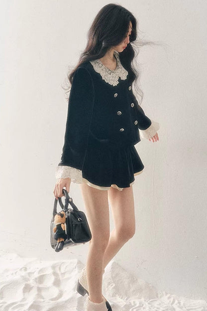 Twilight Lace Velvet Suit Set-Up