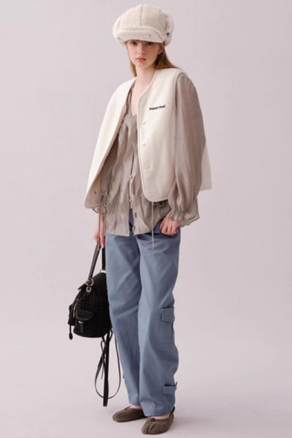 Reversible Floral Suede Vest