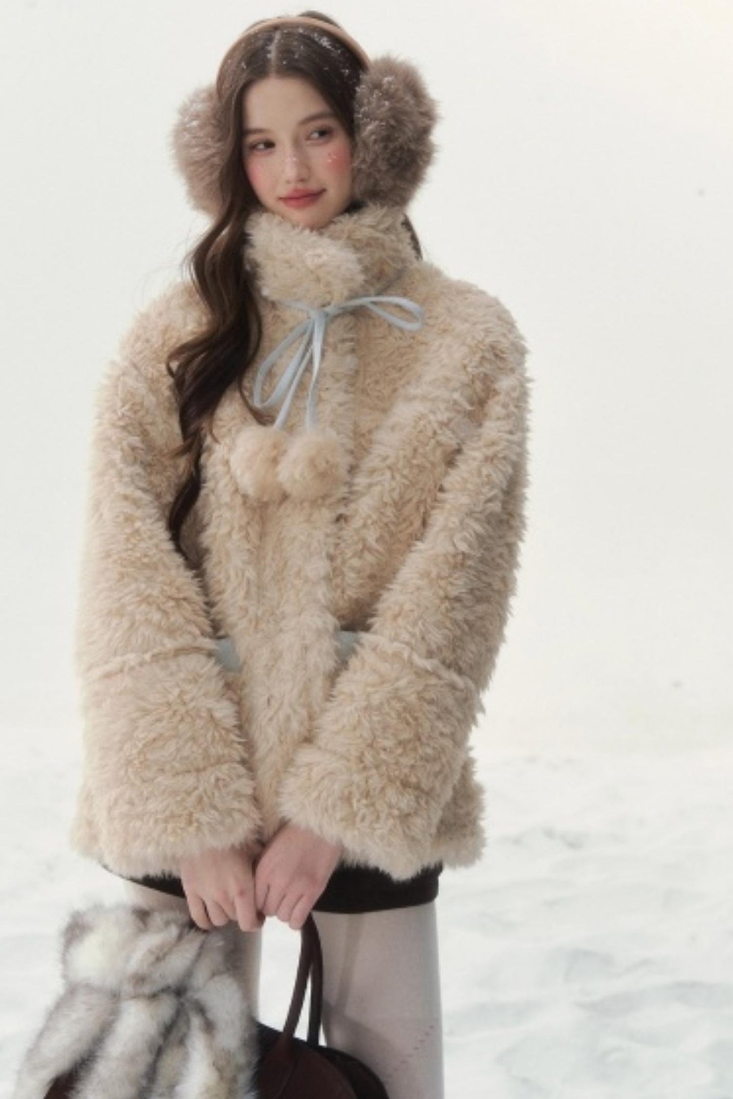 Pink and Blue Reversible Fur Coat