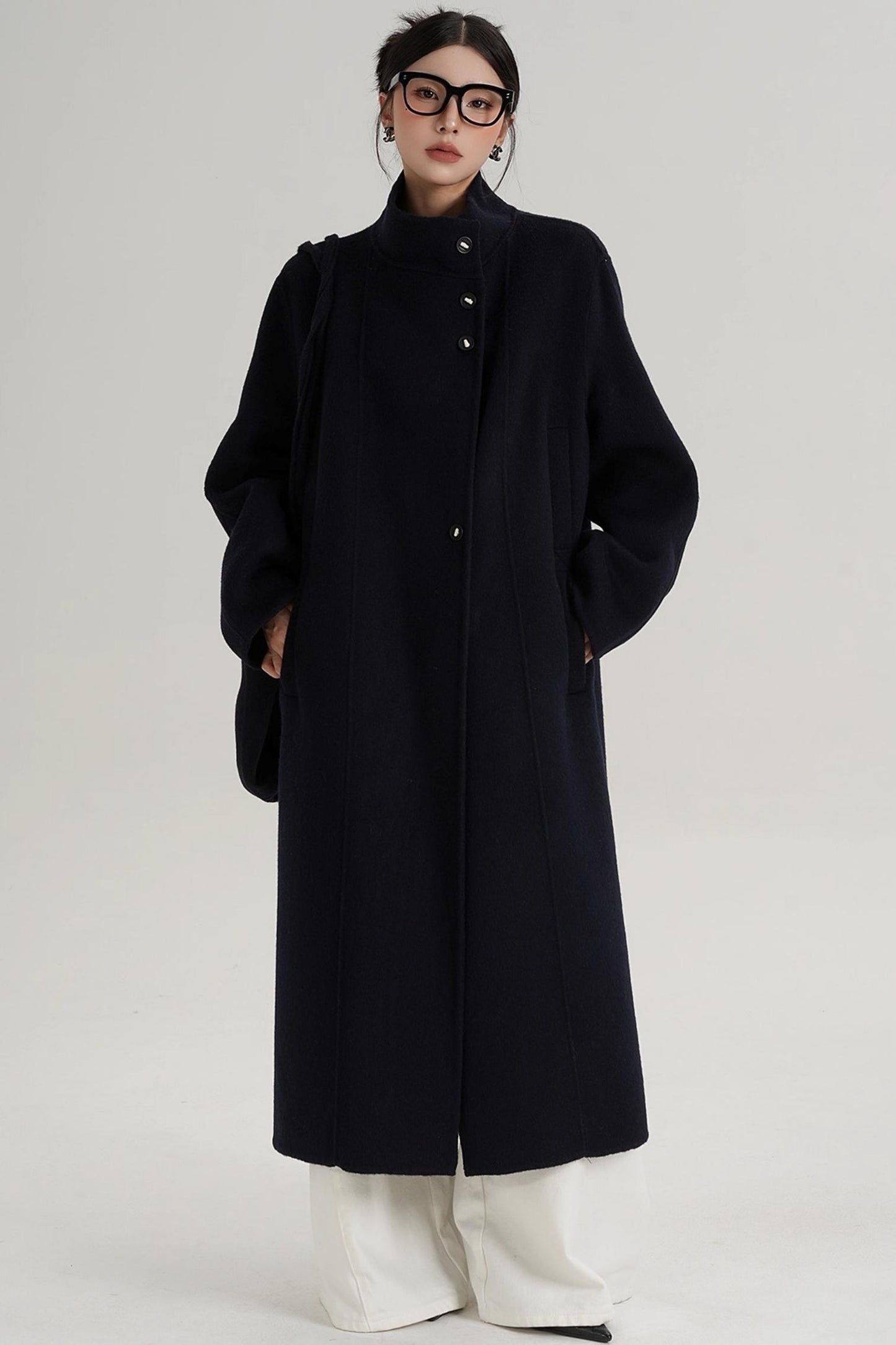 Temperament Stand-Up Woolen Coat