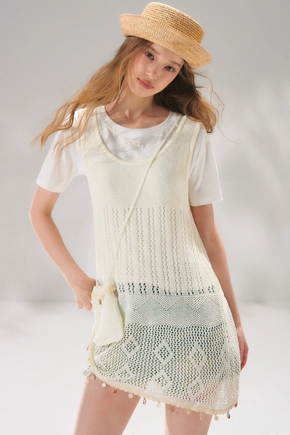 Shell Jacquard Knitted Vest Set
