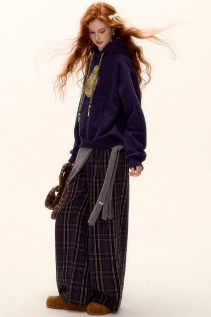 Brushed Fair Isle Knit Hoodie Sweater