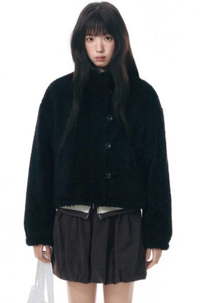 Polka Dot Woolen Reversible Jacket