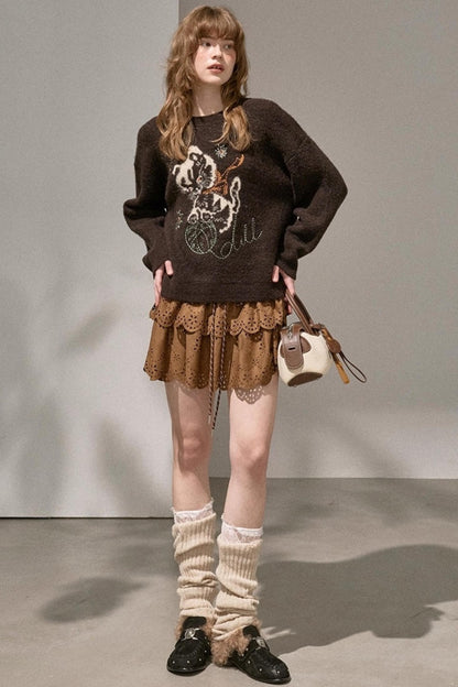 Furball Crew Neck Loose Sweater