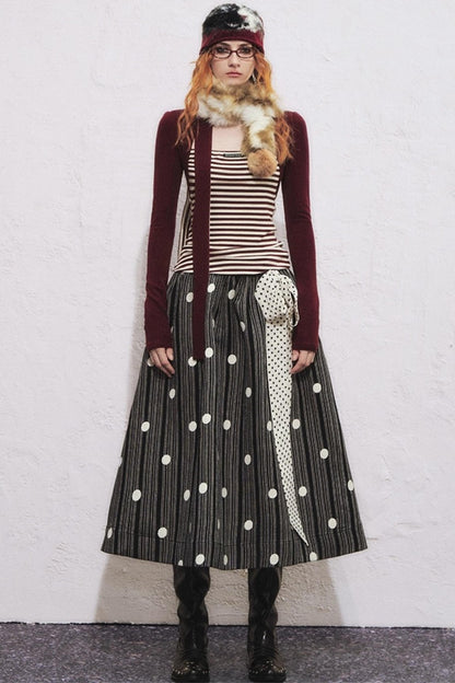 Multi-Colored Fur Ball Scarf