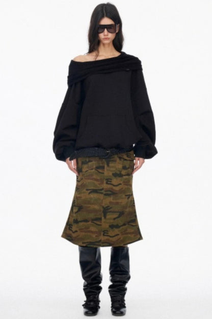 Vintage Camouflage Slimming Mermaid Skirt