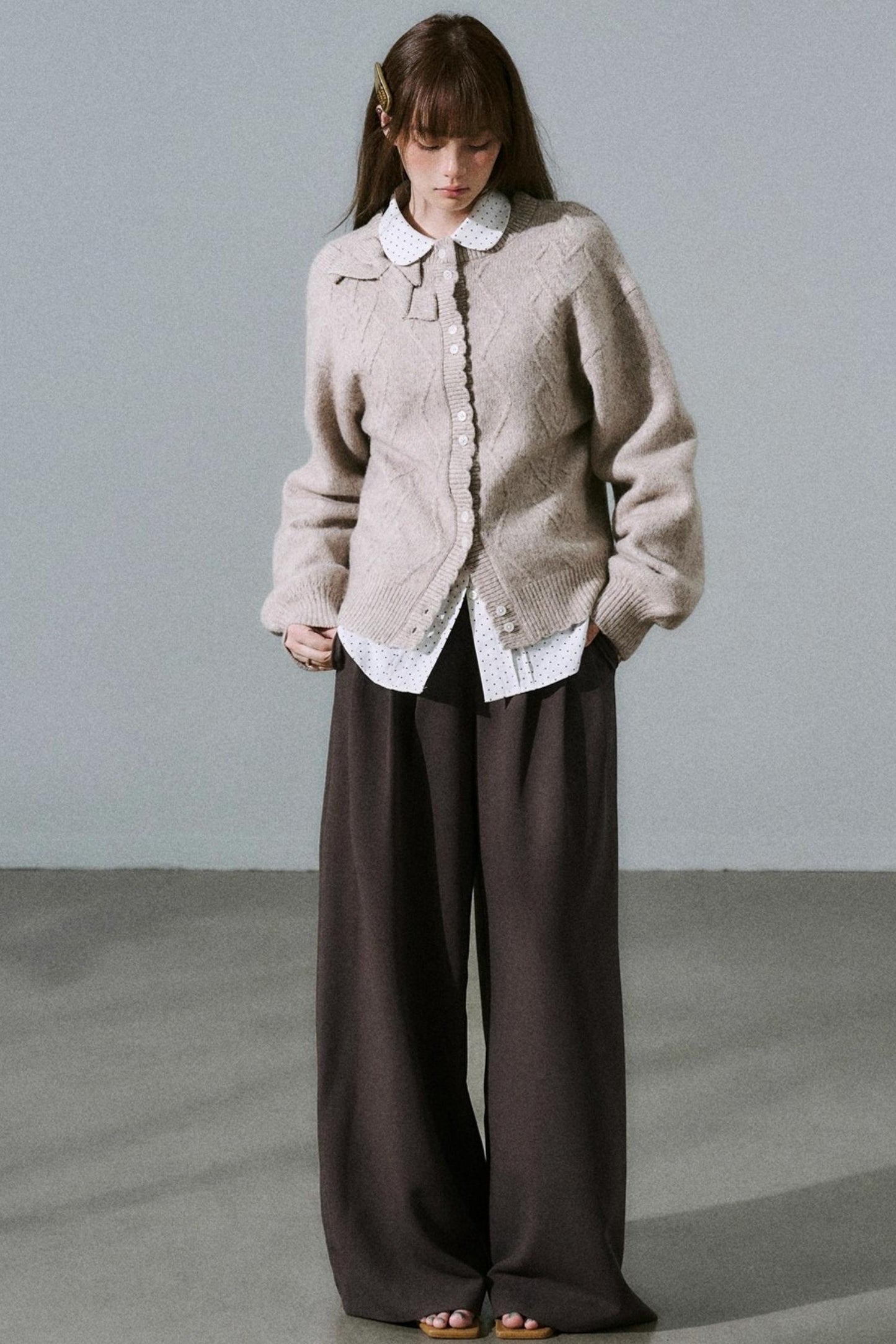 Moonlight Silhouette Sweet Wool Cardigan