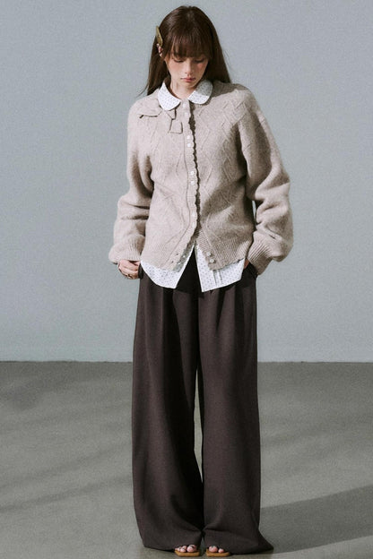 Moonlight Silhouette Sweet Wool Cardigan