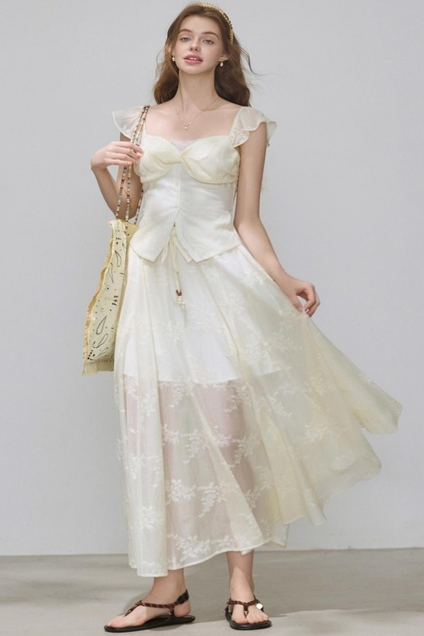 Summer V-Neck Skirt Tops Set-Up