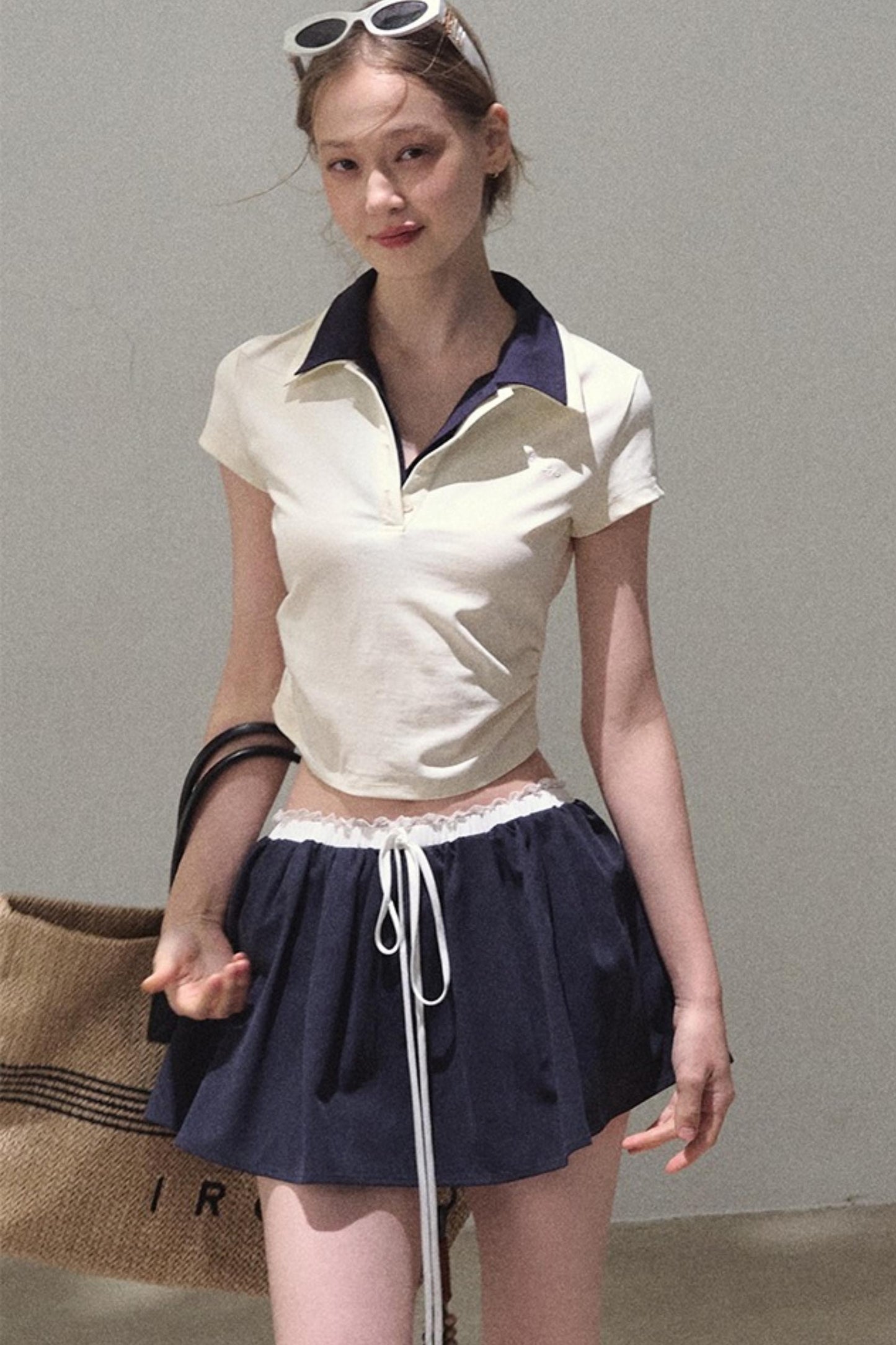 Vintage Lace Poncho Polo Skirt Set-Up