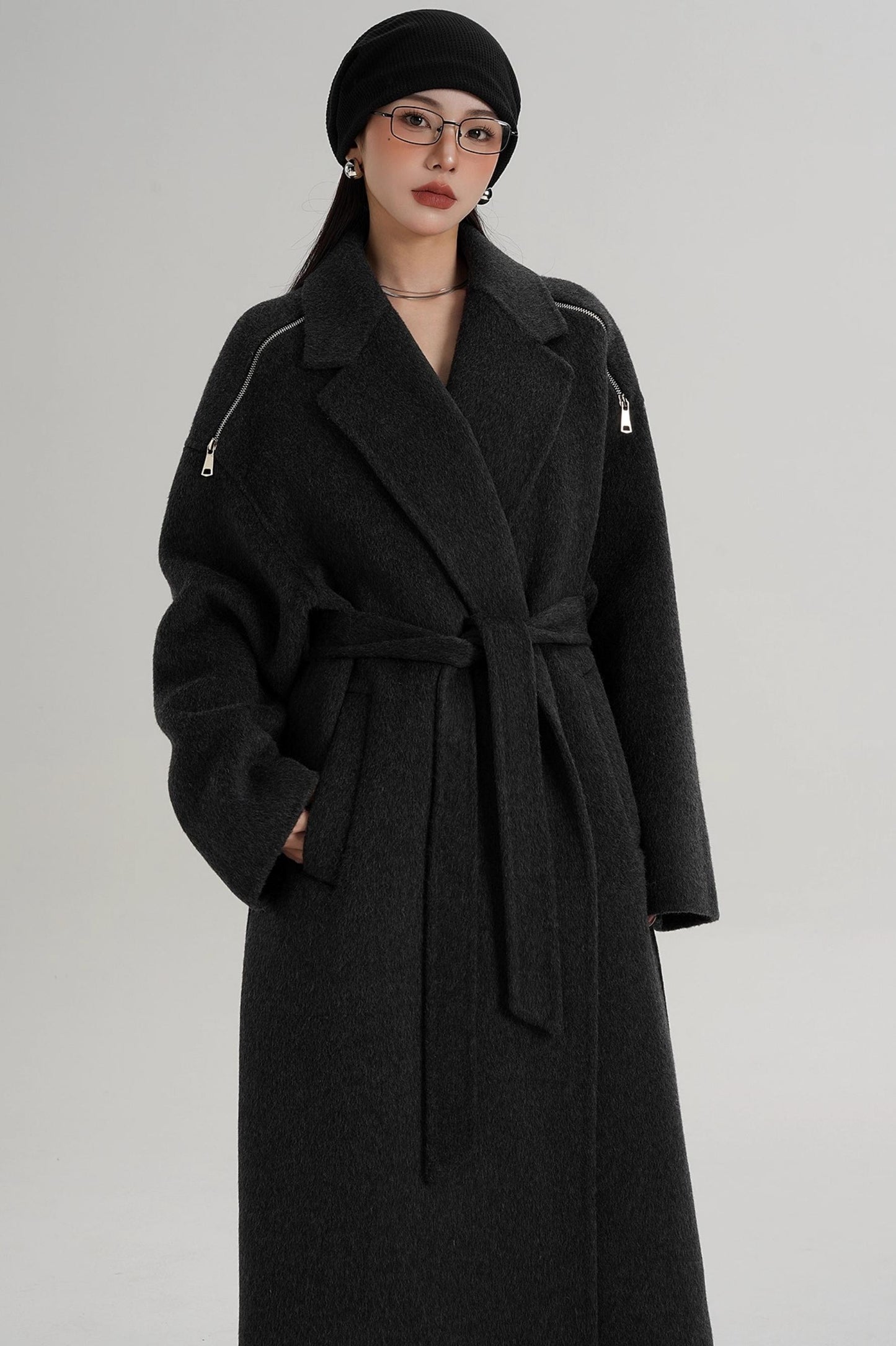 Elegant Shoulder Wool Coat