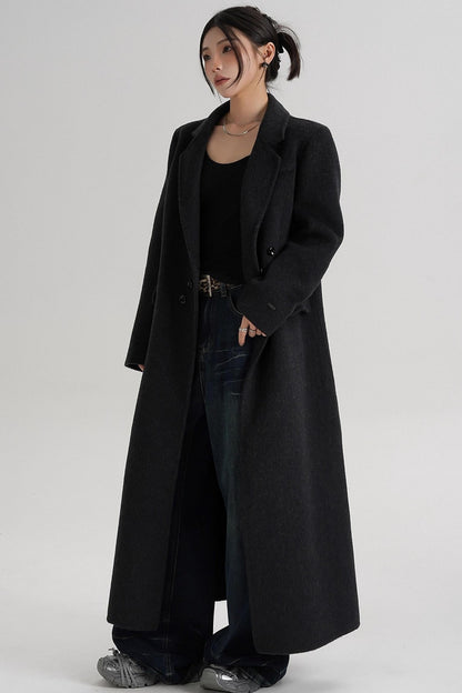 Reversible Long Shoulder Wool Coat